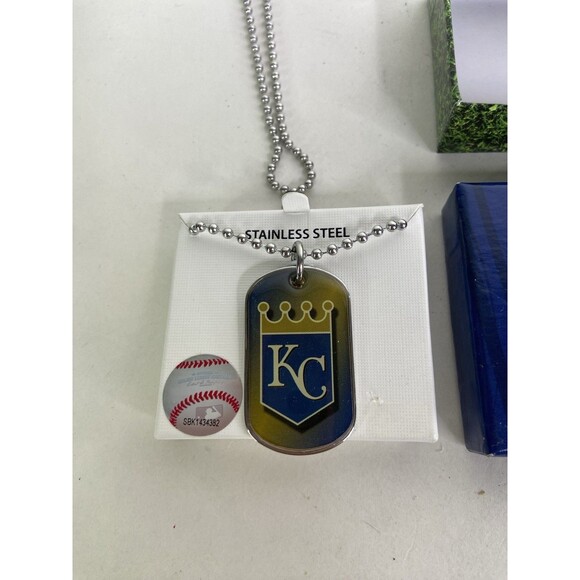 Kansas City Royals Dog Tag Necklace Stainless Steel MLB Licensed with Gift Box - Picture 1 of 5